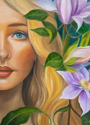 Blonde Floral Portrait