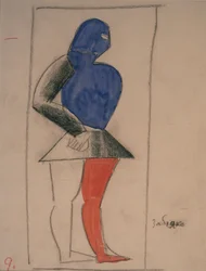 Ruffian. Costume Design for the Opera Victory over the Sun by A. Kruchenykh