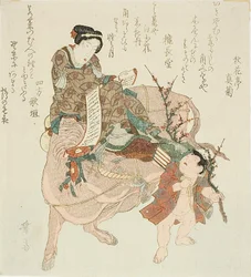Girl Riding an Ox