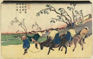 No. 20: View of Hiratsukahara in Rain Near Kustukake Station