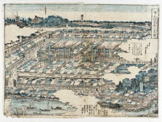 Sketch of the Kabuki Theatre District in Saruwakamachi