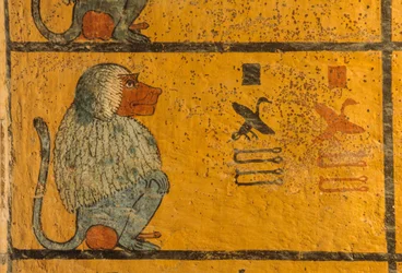 Baboon, Wall painting in tomb of King Tutankhamun, KV52, Valley of the Kings, Thebes, 2003