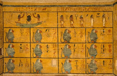 Baboons, Wall painting in tomb of King Tutankhamun; KV52, Valley of the Kings, Thebes