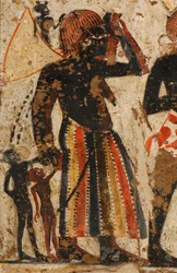 Detail of women Nubians being received by Huy and his brother Amenhotep, women with children (detail)