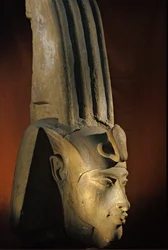 Head of colossal statue of Akhenaten, Karnak, Aten Temple, 2009 (photo)