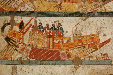 Nubian boat scene, Black Pharaohs, Nubians, Egypt, Luxor, Tomb of Huy, Viceroy of Ku…, 2007