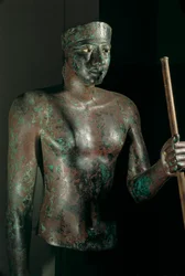 Statue of Pepi I, Copper with Inlaid Eyes of Limestone and Obsidian, from Temple of Herwer, 2002