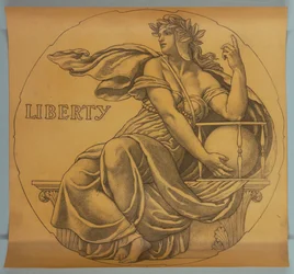 Liberty, Cartoon for Mosaic in Wisconsin State Capitol Rotunda
