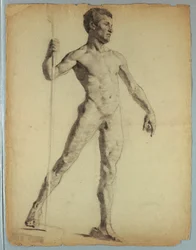 Nude Study of Man Walking