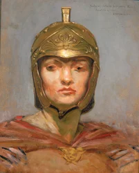 Study for Mural for Appellate Court Building, New York, Statute Law, Helmet for Figure of Force