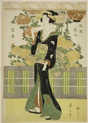 Fashionable Beauties in a Chrysanthemum Garden