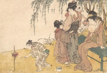 A Child Lighting Fireworks, from the illustrated book Flowers of the Four Seasons