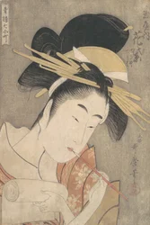 Hanamurasaki of the Tamaya, from the series Seven Komachi of the Pleasure Quarters, ca. 1790