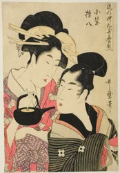 Komurasaki and Gonpachi, from the series "Fashonable Patterns in Utamaro Style"