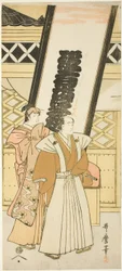 Matsumoto Koshiro IV and Nakayama Tomisaburo, the left hand sheet of a triptych entitled "Six Actors Likened to the Immortal Poets" ("Yakusha Rokkasen")