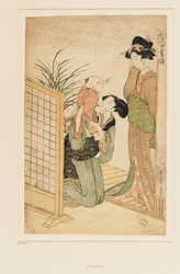 Mother, child, and nurse, c.1790 (nishiki-e woodblock print)
