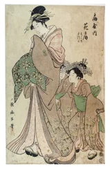 Oiran with Two Kamuro, Edo Period, c.1790