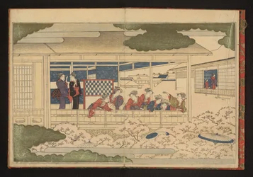 Viewing the Parade Down the Main Street, Nakanochō, in the Yoshiwara Pleasure Quarter