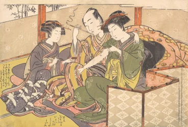 Servant Applying Medicinal to Geisha