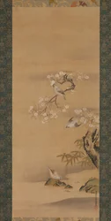 Waxwings, Cherry Blossoms, and Bamboo, late 17th century