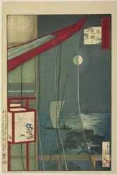 The Moon Beyond Shinagawa, from the series "One Hundred Views of Musashi Province"