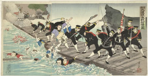 Fierce Battles on the Floating Bridge in Kiuliencheng during the Sino-Japanese War