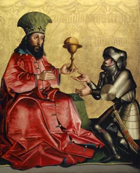 Abraham Before Melchizedek from the Heilspiegel Altarpiece, c.1435