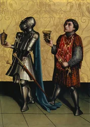 Sibbecai and Benaiah from the Heilspiegel Altarpiece, c.1435