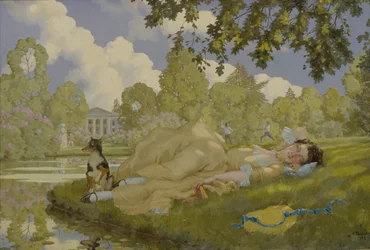 Sleeping Woman in a Park