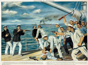 The mutiny on the battleship Potemkin in 1905