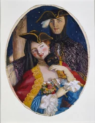 Couple Dressed for a Venetian Carnival