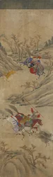 Hunting Scene (3 riders and 2 boars)