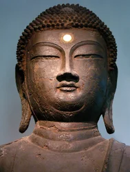 Iron Buddha head from the 10th-century Goryeo period, from the monastery of Hasachang-dong, Hanam, Gyeonggi-do, Korea. National Museum of Korea, Seoul, Republic of Korea, 2006.
