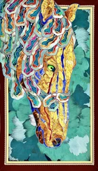 Golden Mosaic Horse