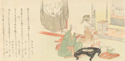 Courtesan with Client Before a Tokonoma Alcove