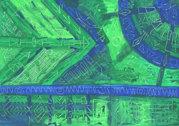 Abstract Green Blue Patterns