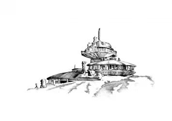 Futuristic Mountain Building
