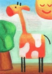 Happy Cartoon Giraffe