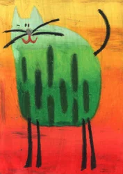 Happy Green Cat