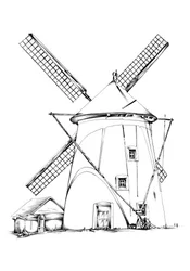 Historic Windmill Drawing