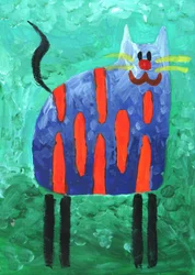 Playful Blue Striped Cat