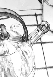 Reflective Kitchen Kettle Sketch
