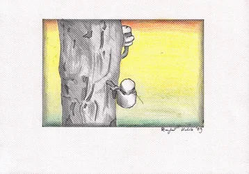 Tree Sap Collection Sunset