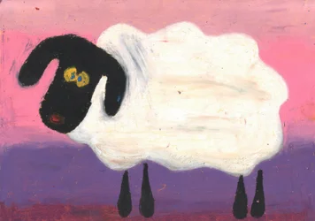 Whimsical Black Sheep