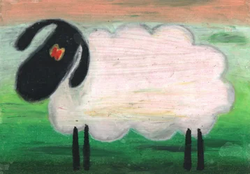 Whimsical Black Sheep