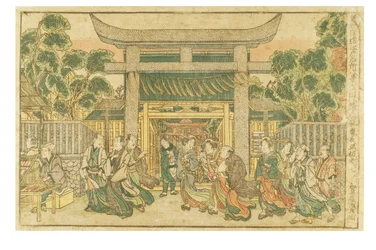 Fine weather at Hachiman shrine by the Fukagawa River from the series Newly Published Perspective Views