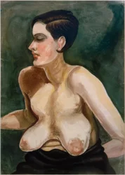 Large Seated Half-Nude