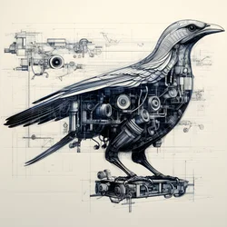 Steam Mechanical Bird Blueprints by Da Vinci 4