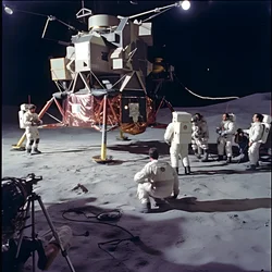 Group of People with TV Camera Showing the Fake Apollo 11 Project 4