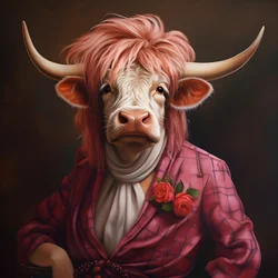 Highland Cow as Marilyn Monroe 3